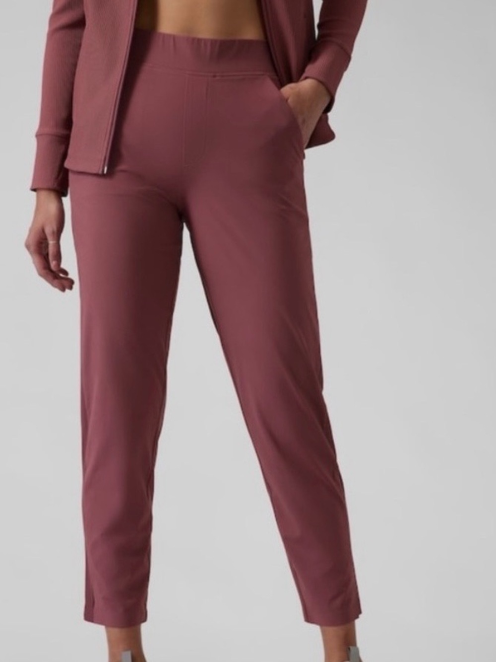 Athleta NWT Brooklyn Ankle Pants In Dusty Mauve Tall Inseam 30” Sz 8T